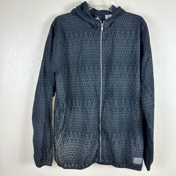 Adidas  size large. Light weight jacket  grey and black zips pockets. Inside out - Picture 2 of 8